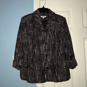 Dress barn Purple, White and grey Blazer 14/16W